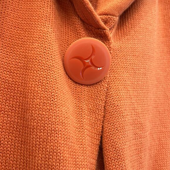 Anthropologie Sparrow Orange Bow Back Wool Cardigan Sweater Size Small - Picture 3 of 9